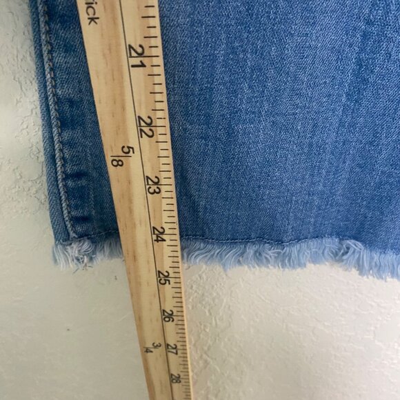 Judy Blue Cropped Flare Jeans Womens 3XL Light Wash Denim Raw Hem - Picture 2 of 14